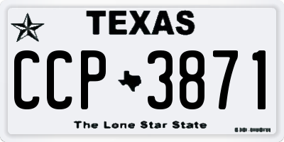 TX license plate CCP3871