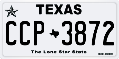 TX license plate CCP3872