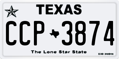 TX license plate CCP3874