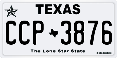 TX license plate CCP3876