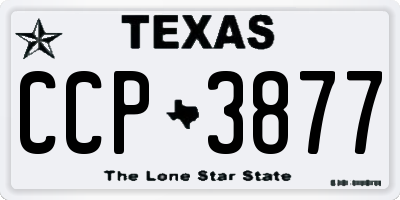 TX license plate CCP3877