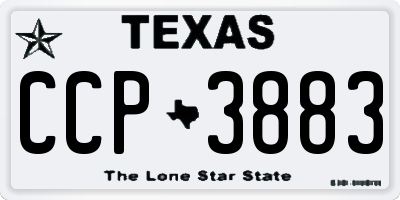 TX license plate CCP3883