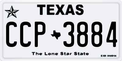 TX license plate CCP3884