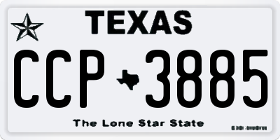 TX license plate CCP3885