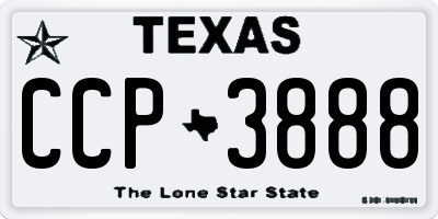 TX license plate CCP3888