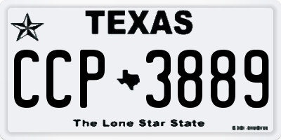 TX license plate CCP3889