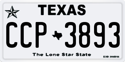 TX license plate CCP3893