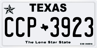 TX license plate CCP3923