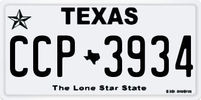 TX license plate CCP3934