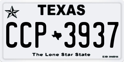 TX license plate CCP3937