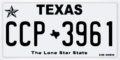 TX license plate CCP3961