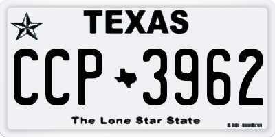 TX license plate CCP3962