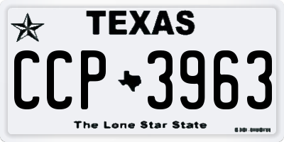 TX license plate CCP3963