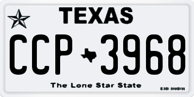 TX license plate CCP3968