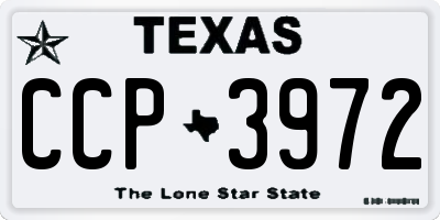 TX license plate CCP3972