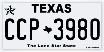 TX license plate CCP3980