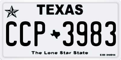 TX license plate CCP3983