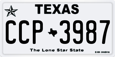 TX license plate CCP3987
