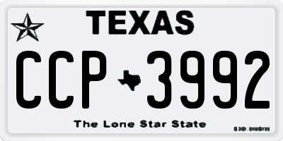 TX license plate CCP3992