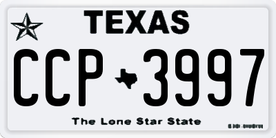 TX license plate CCP3997