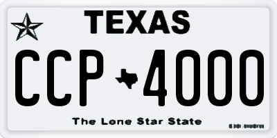 TX license plate CCP4000