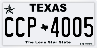 TX license plate CCP4005