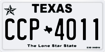 TX license plate CCP4011