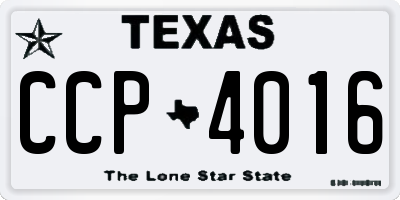 TX license plate CCP4016