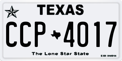 TX license plate CCP4017