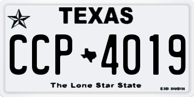 TX license plate CCP4019
