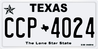 TX license plate CCP4024