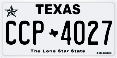 TX license plate CCP4027