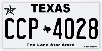 TX license plate CCP4028