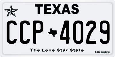 TX license plate CCP4029