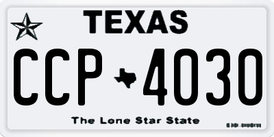 TX license plate CCP4030