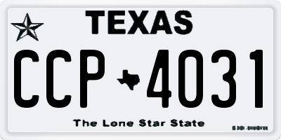TX license plate CCP4031