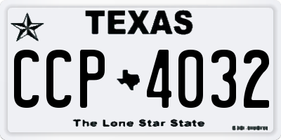 TX license plate CCP4032