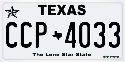 TX license plate CCP4033