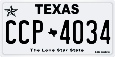 TX license plate CCP4034