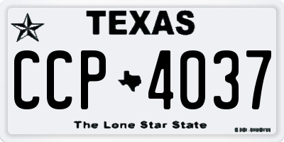 TX license plate CCP4037