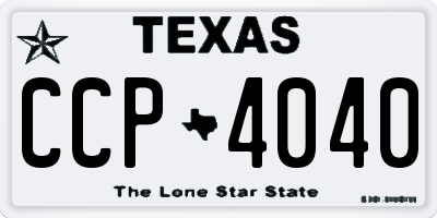 TX license plate CCP4040