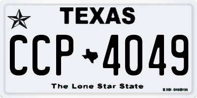 TX license plate CCP4049