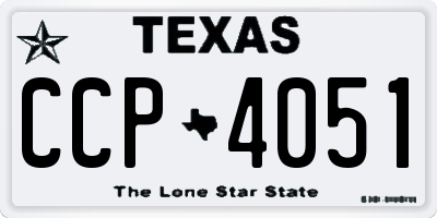 TX license plate CCP4051