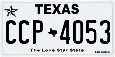 TX license plate CCP4053