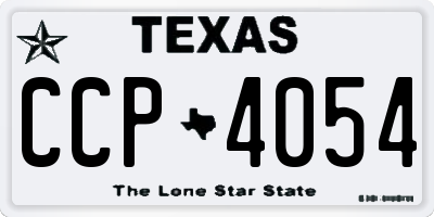 TX license plate CCP4054