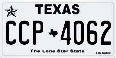 TX license plate CCP4062