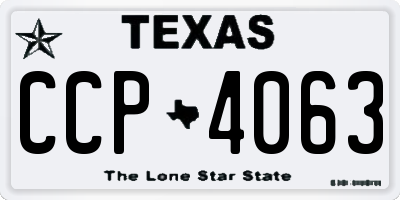 TX license plate CCP4063