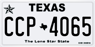 TX license plate CCP4065