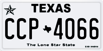 TX license plate CCP4066