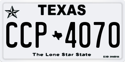 TX license plate CCP4070